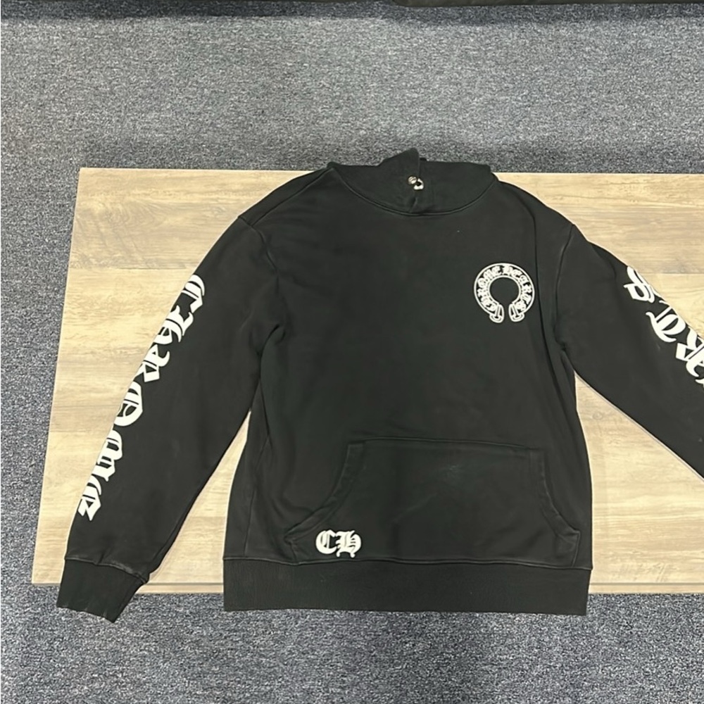 Chrome Hearts Black Hoodie with White Embroidery